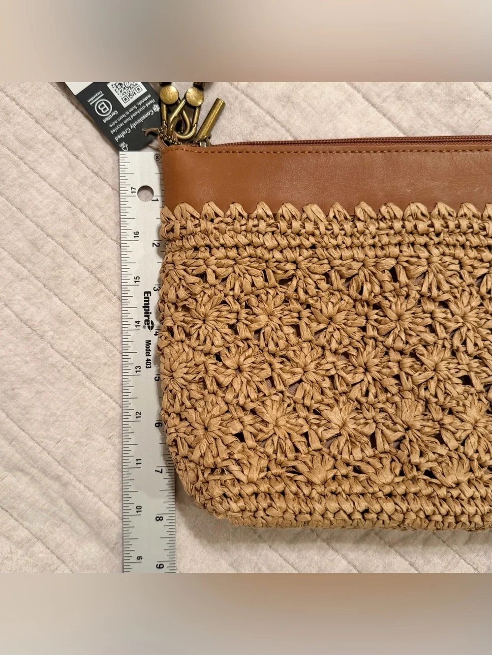 The Sak NEW Lumi Coastal Straw Woven Convertible Crossbody Purse Bag Vacation - Picture 11 of 12